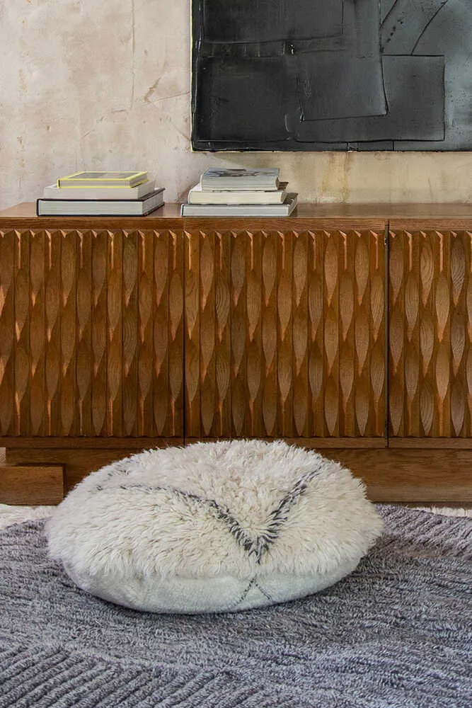 Woolable Puff Berber Soul Round Pouf - Shaggy