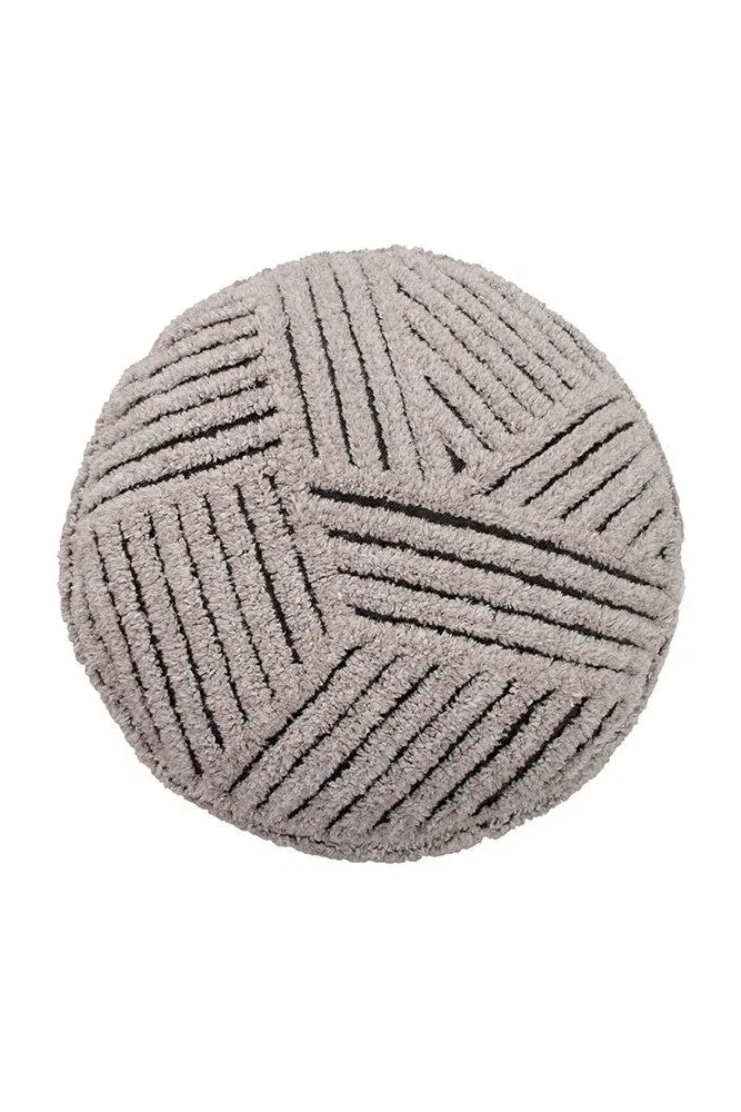 Woolable Puff Fields Round Pouf - Linear Pattern