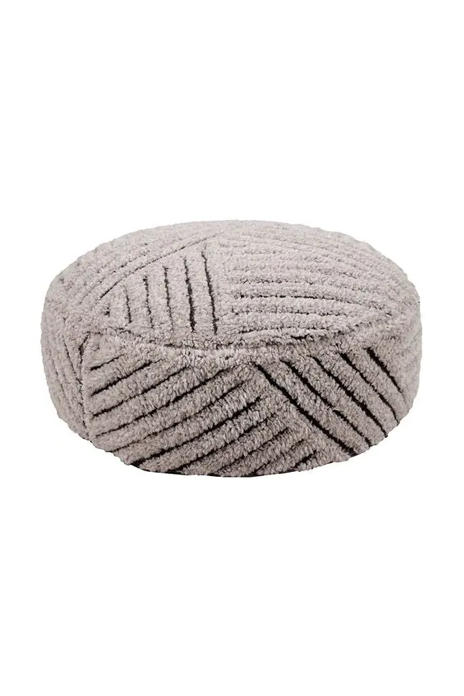 Woolable Puff Fields Round Pouf - Linear Pattern