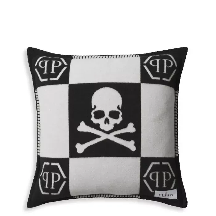 philipp-plein-cashmere-skull-cushion-cushion-woven-89-wool-10-cashmere-1-silk-removable-cover image