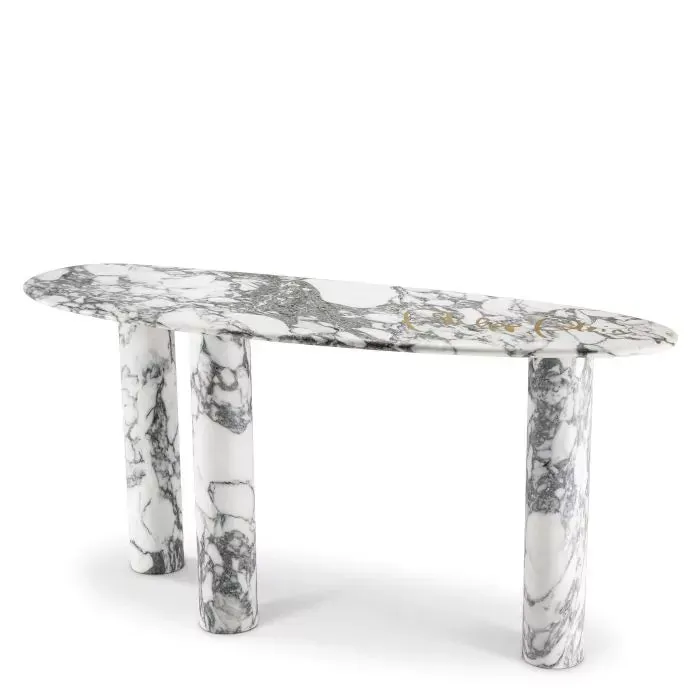 philipp-plein-forte-console-table-white-carrara-marble-gold-engraved-logo image