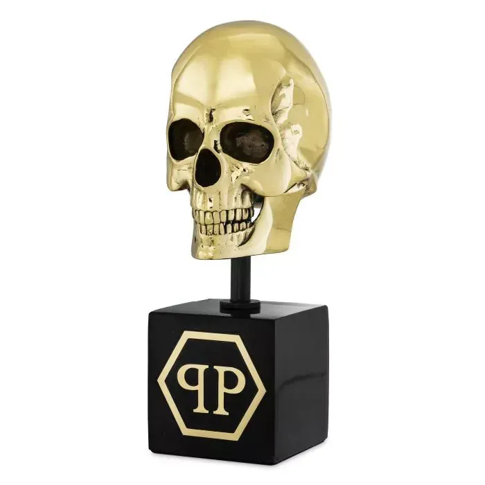 philipp-plein-gold-skull-small-ornaments-sculptures-black-marble-gold-finished-copper image