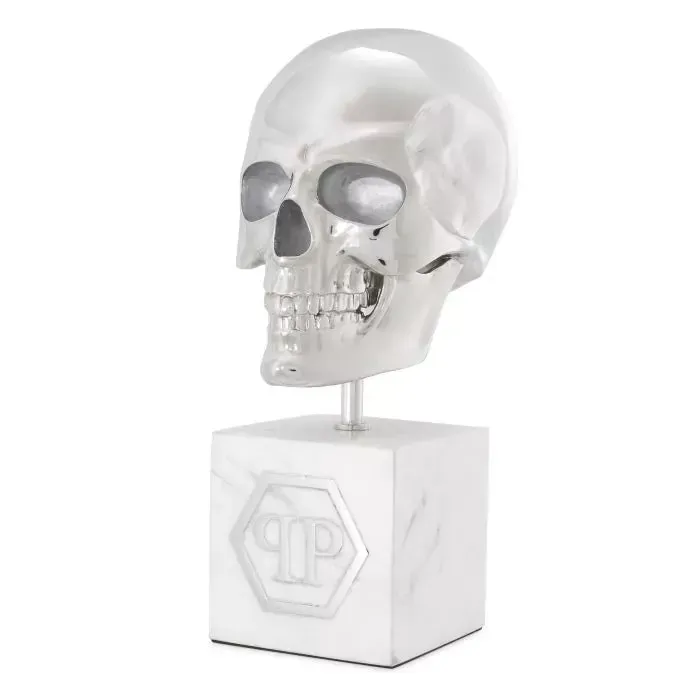 philipp-plein-platinum-skull-large-ornaments-sculptures-white-marble-polished-nickel-copper image