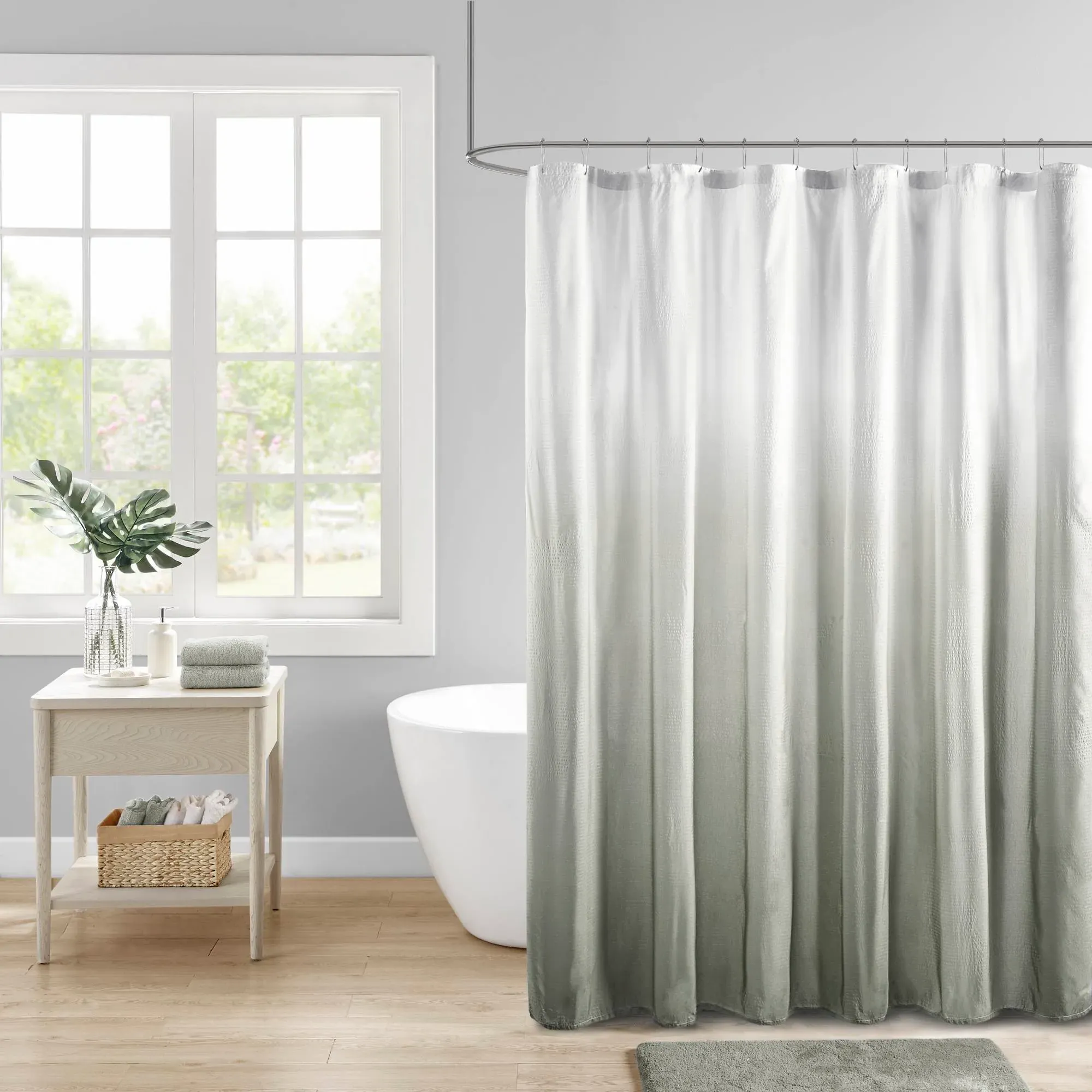 Ara Ombre Printed Seersucker Shower Curtain - Blue product
