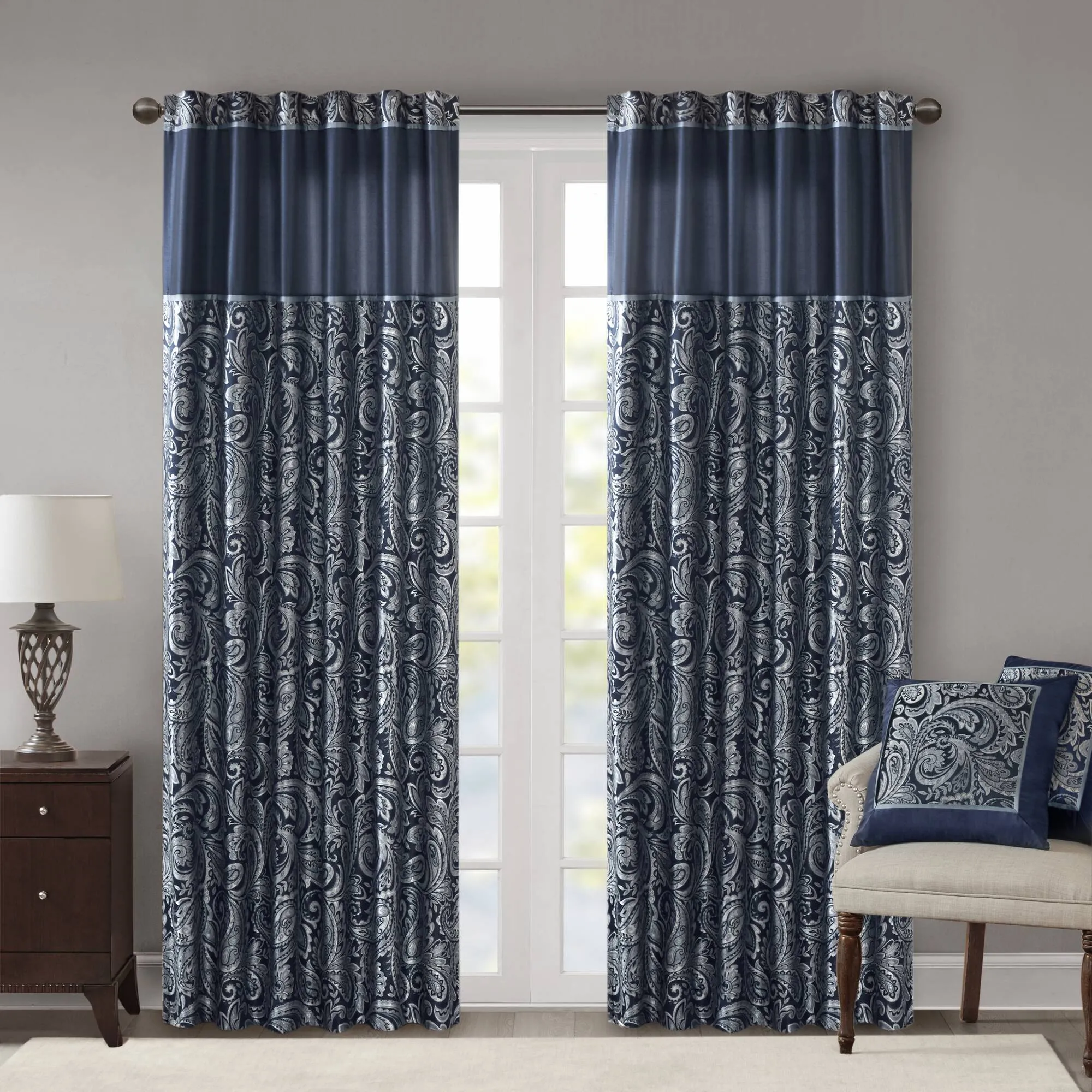 Aubrey Jacquard Curtain Panel Pair - Polyester product