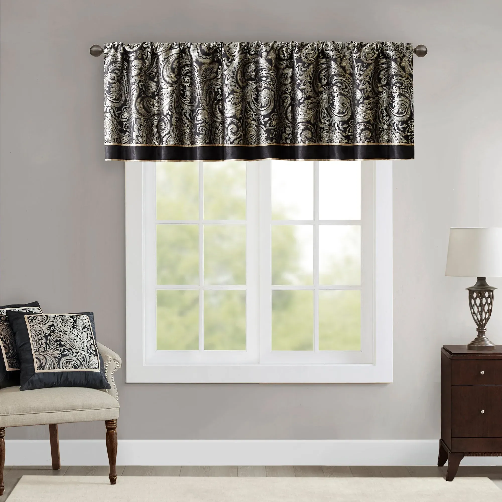 Aubrey Paisley Jacquard Window Valance - Polyester product