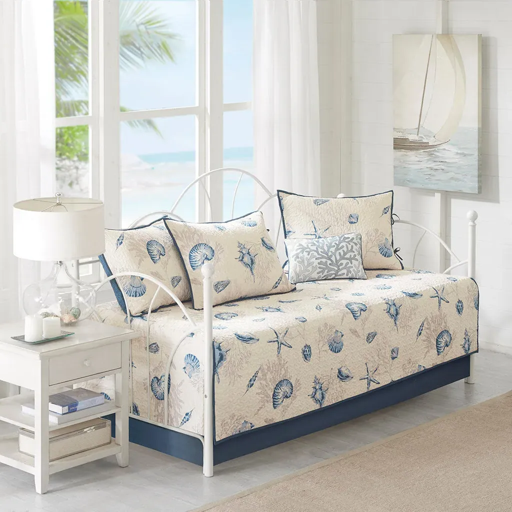 Bayside 6-Piece Reversible Daybed Cover Set - Blue, Microfiber product