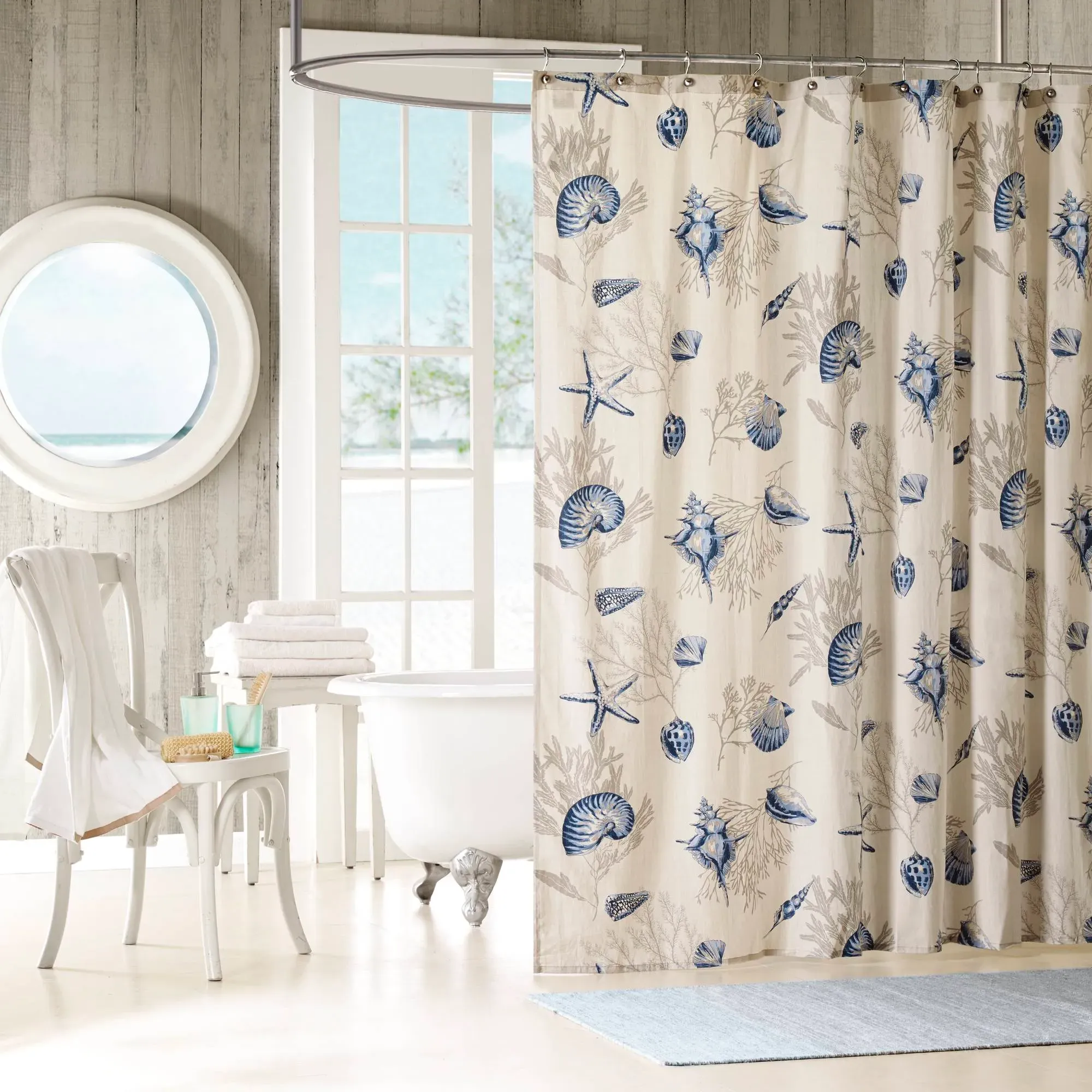 Bayside Shower Curtain - Tan, Cotton Sateen product