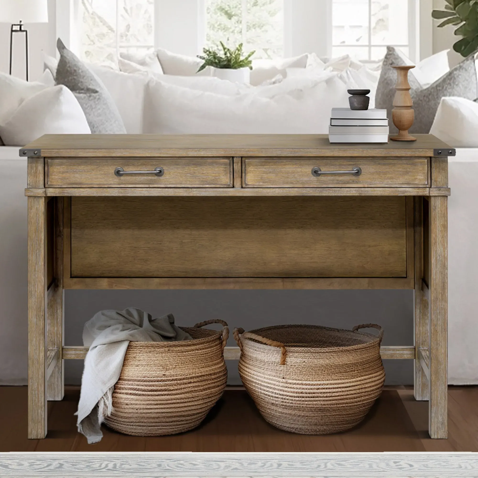 Belfast Occasional Table with 2 Drawers - Natural, Wood Veneer product