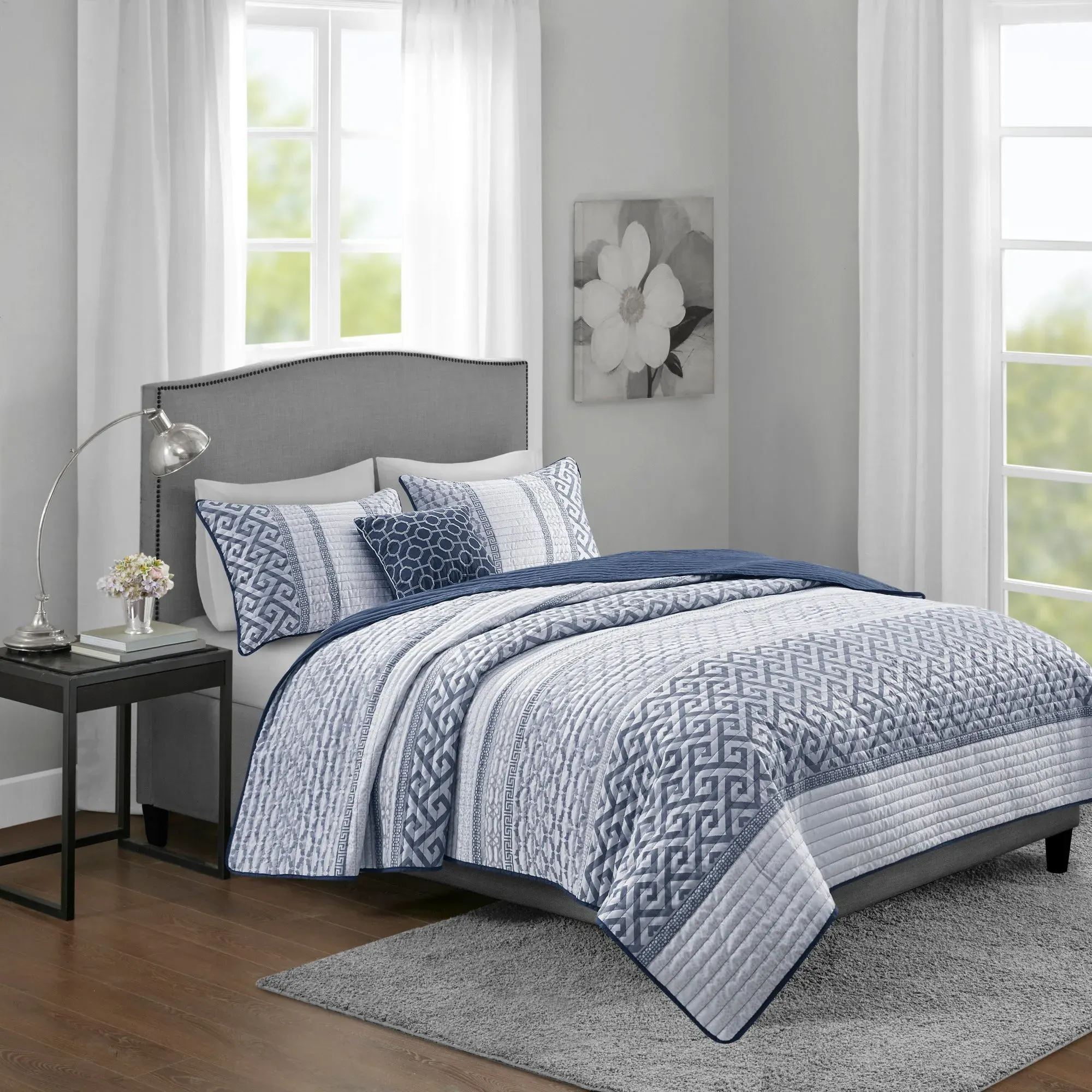 Bennett 4-Piece Jacquard Quilt Set with Throw Pillow product