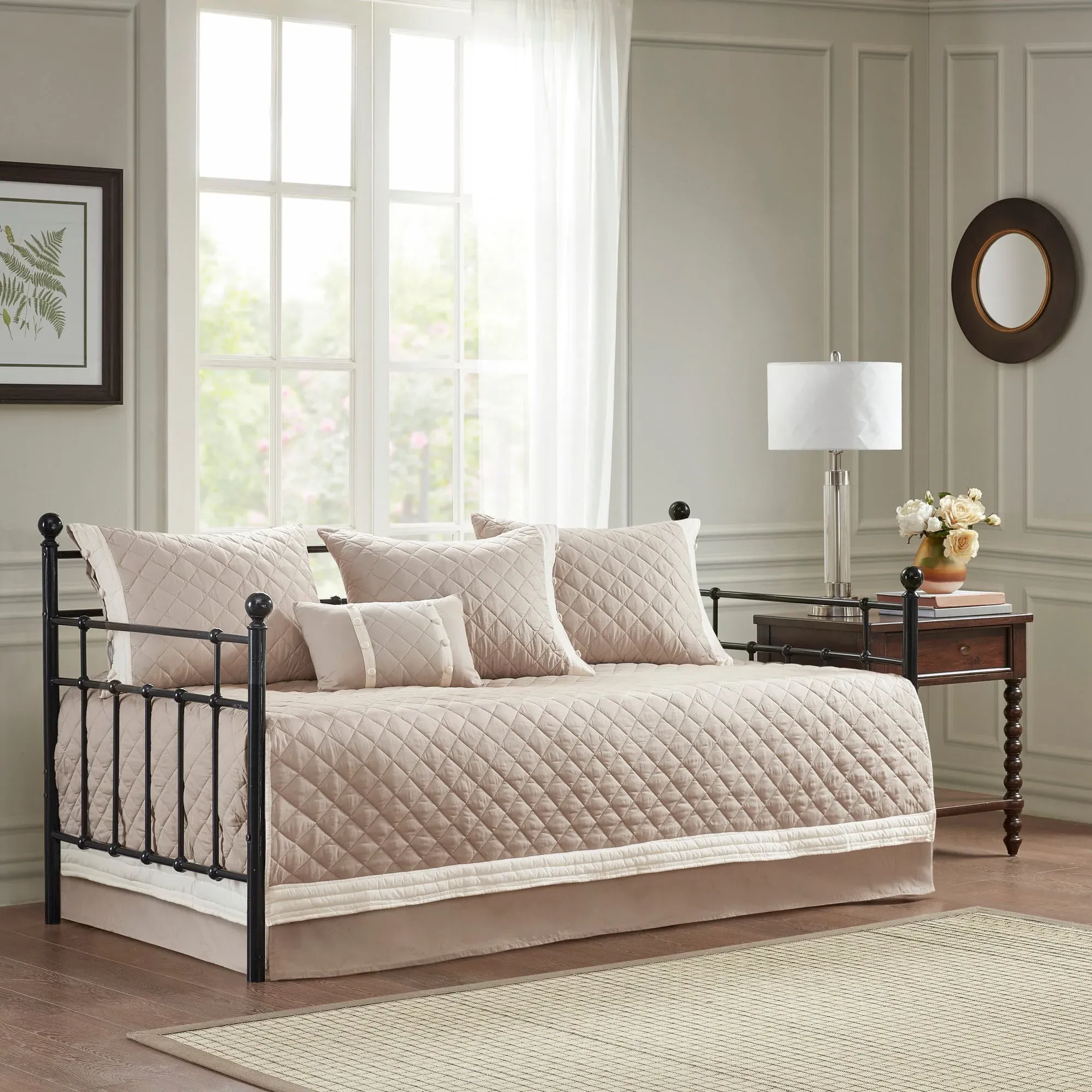 Breanna 6-Piece Daybed Cover Set - Khaki, Cotton product