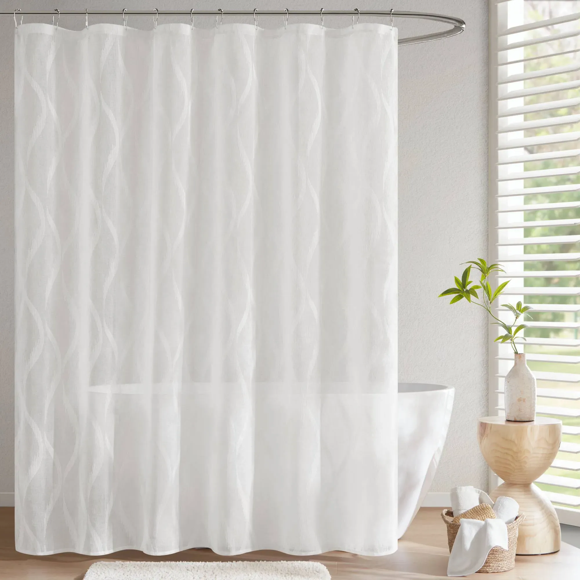 Candice Sheer Shower Curtain - Jacquard product