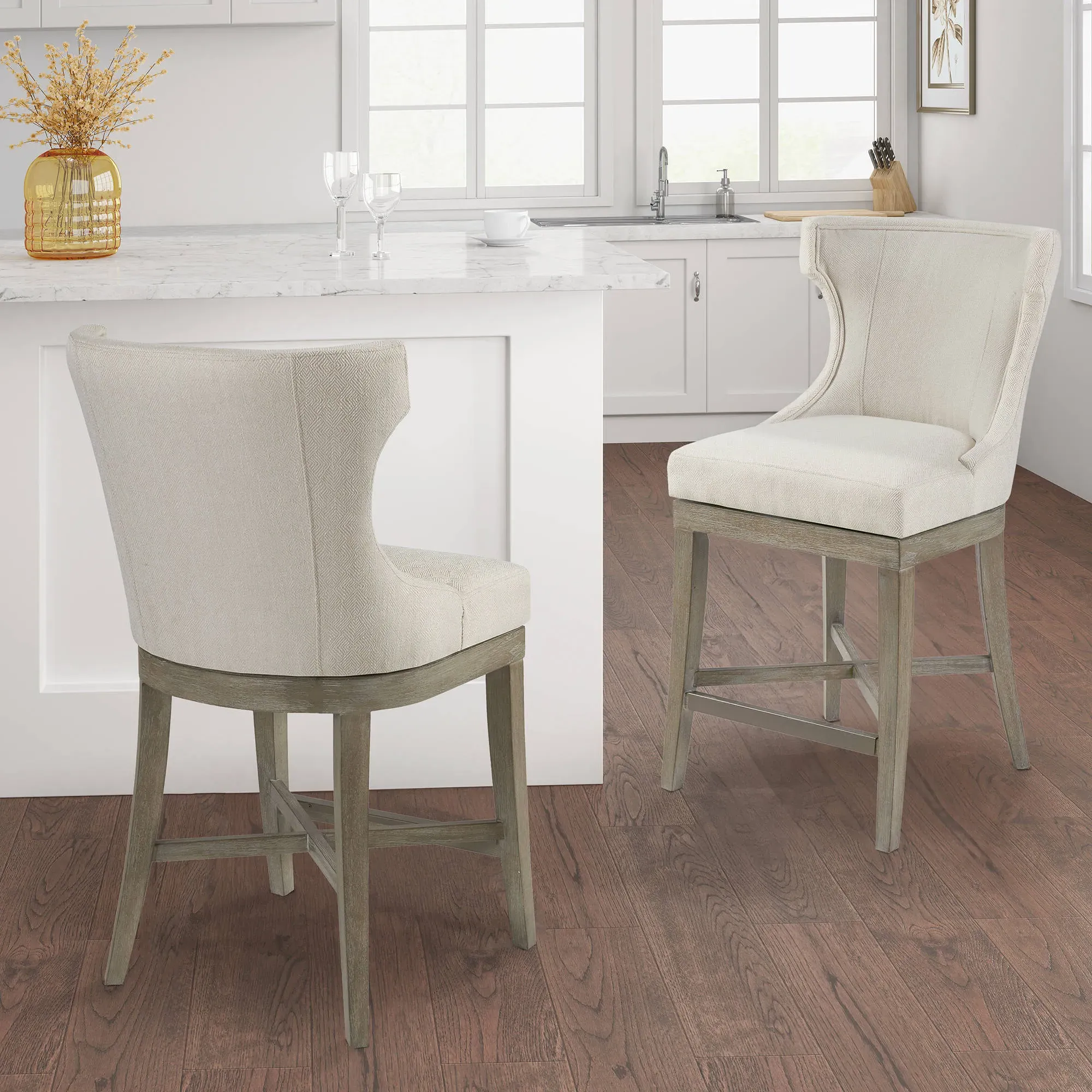 Carson Swivel Counter Stool Set of 2 - Wingback product