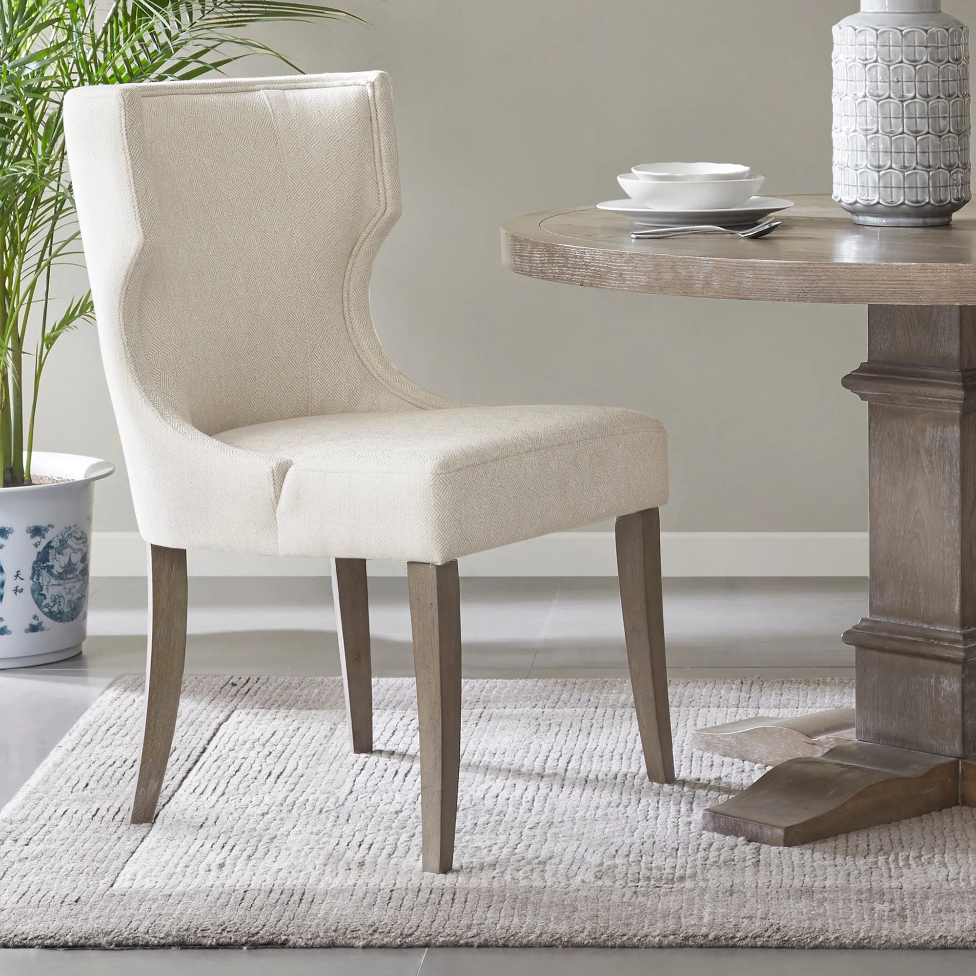 Carson Wingback Dining Chair - Reclaimed Grey, Polyester product