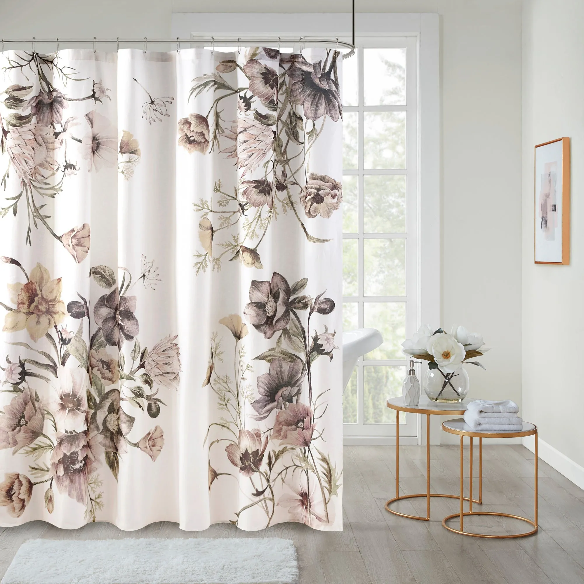 Cassandra Shower Curtain - Blue, Cotton product