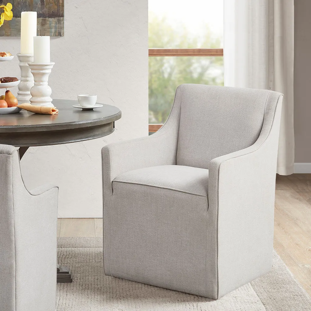 Charlotte Upholstered Dining Arm Chair with Hidden Casters product