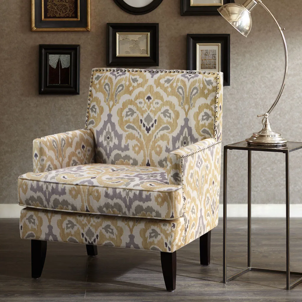 Colton Track Arm Club Chair with Nailhead Trim - Grey, Polyester product