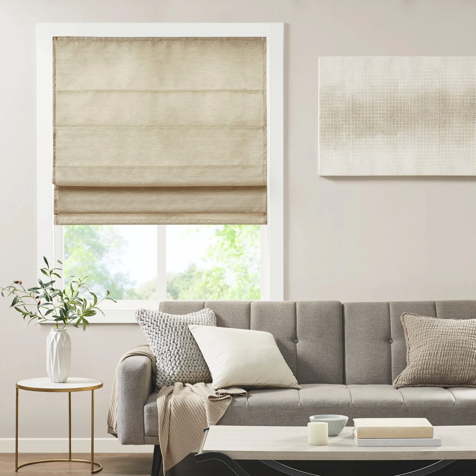 Como Printed Roman Shade Room Darkening Cordless - Faux Silk product