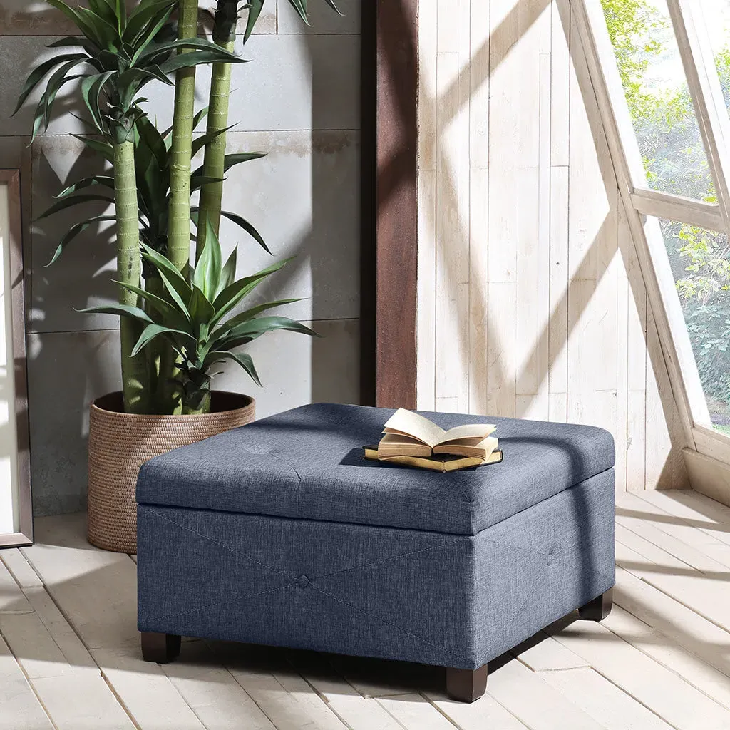 Della Square Storage Ottoman with Soft-Close Lid - Polyester product