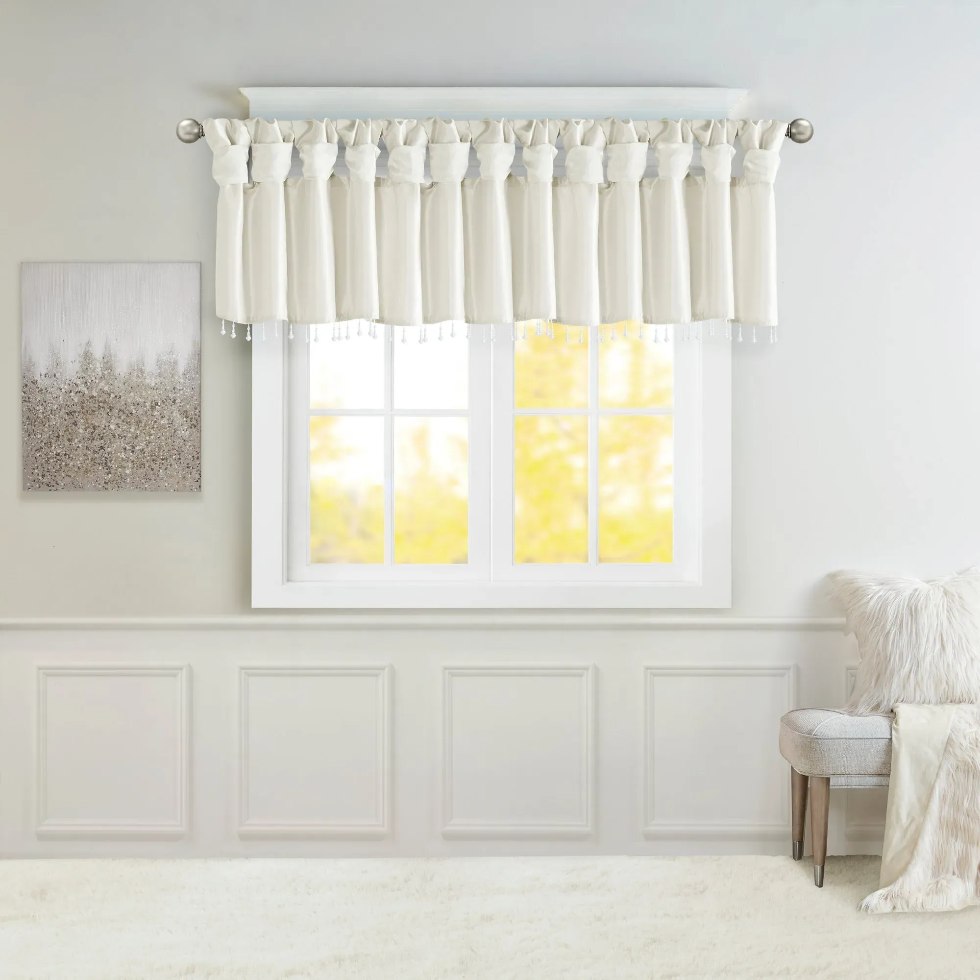 Emilia Window Valance with Beads - Faux Silk product