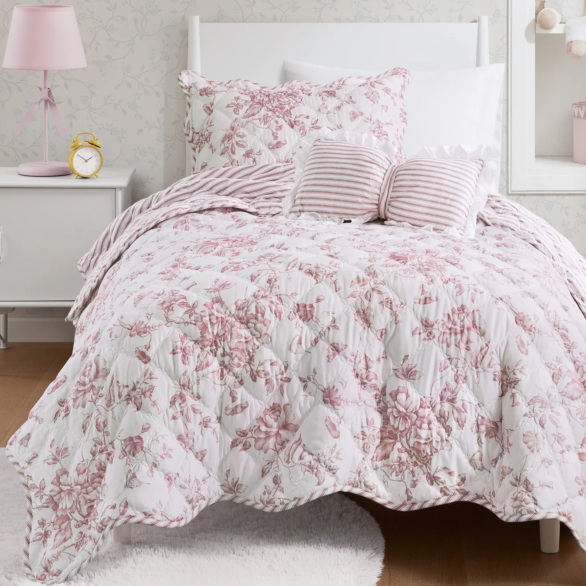 Adele 3-Piece Quilt Set with Decorative Pillow - Microfiber product