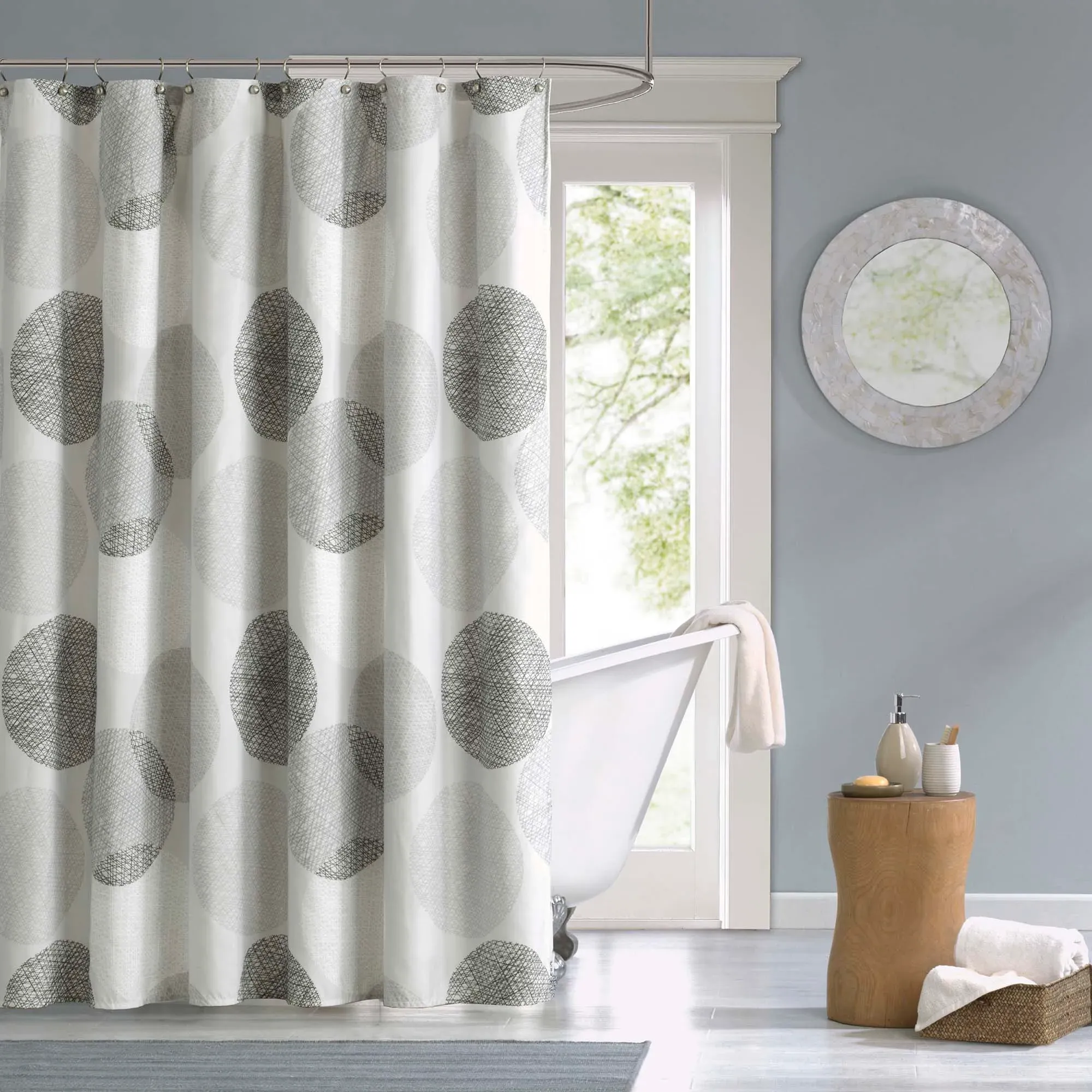 Knowles Shower Curtain - Grey, Microfiber product