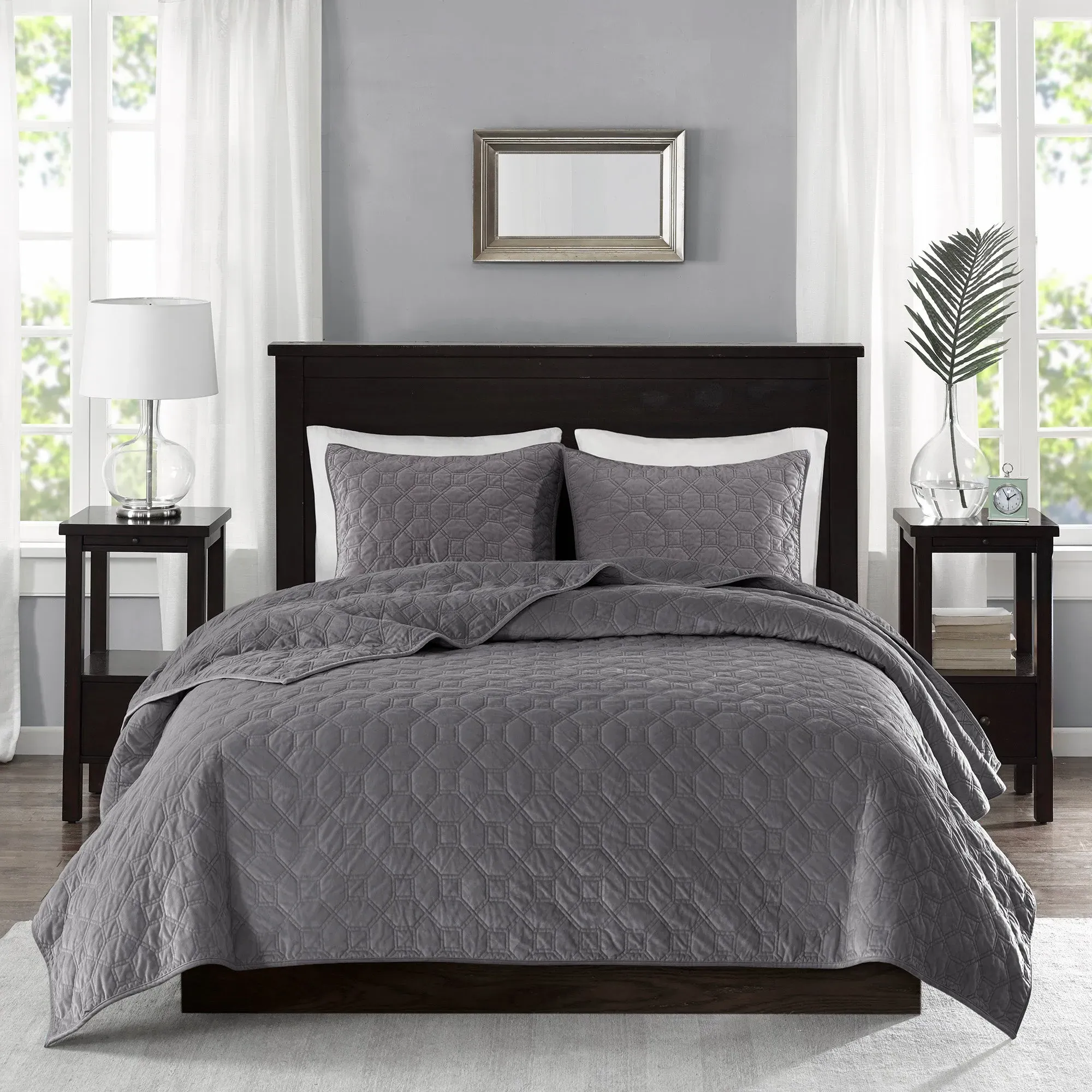 Harper 3-Piece Quilt Set - Velvet, Polyester product