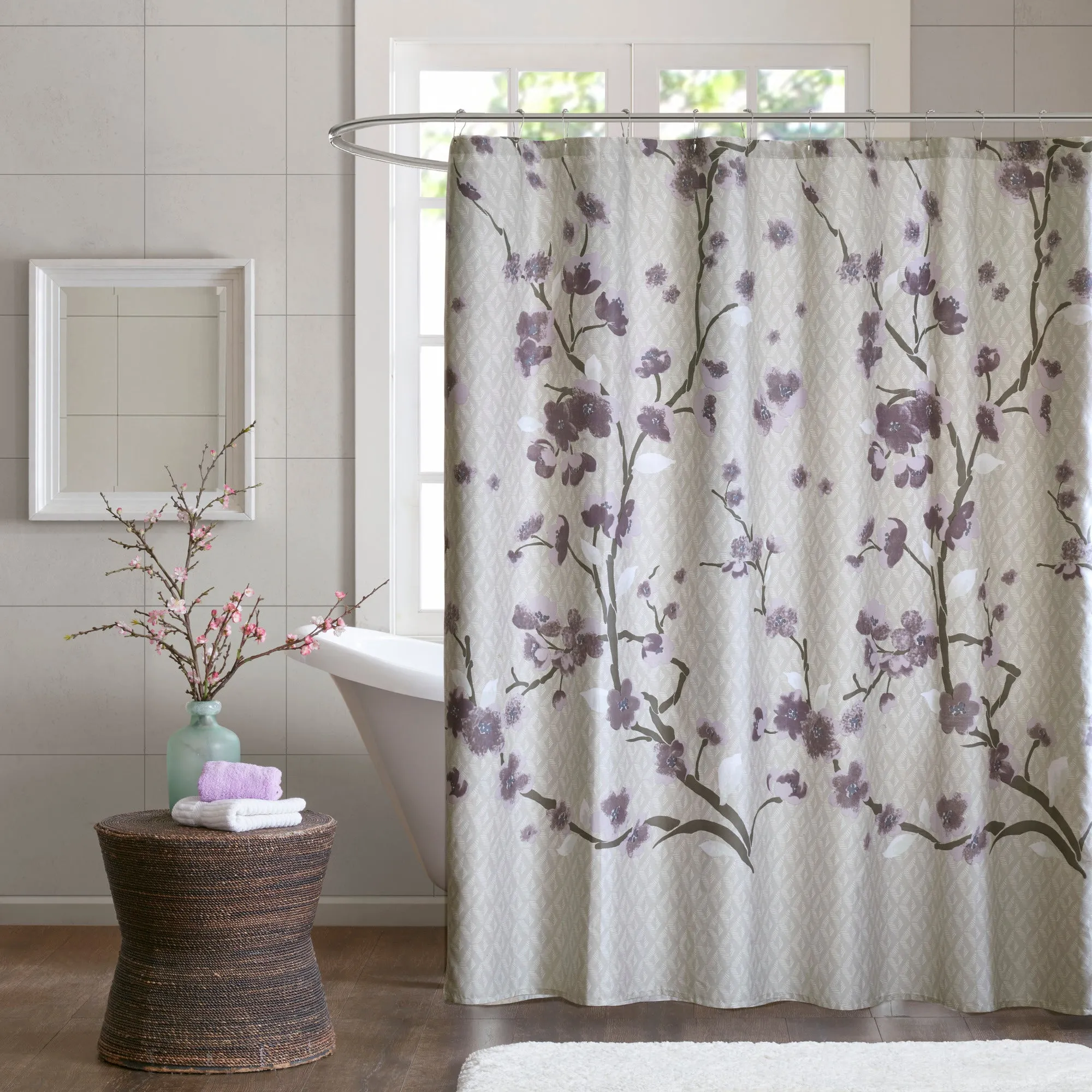 Holly Cotton Shower Curtain - Grey product