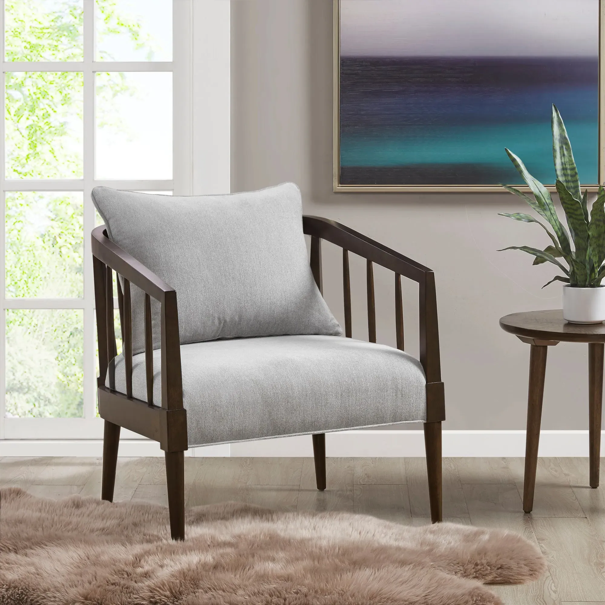 Josefine Spindle Accent Armchair with Removable Back Pillow product
