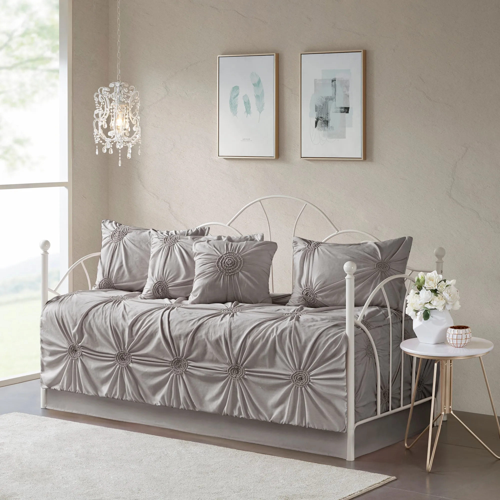 Leila 6-Piece Reversible Daybed Cover Set - Dark Grey product