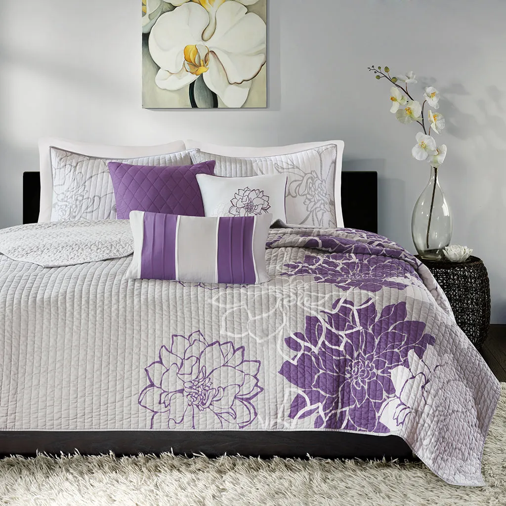 Lola 6-Piece Reversible Quilt Set with Throw Pillows - Cotton product