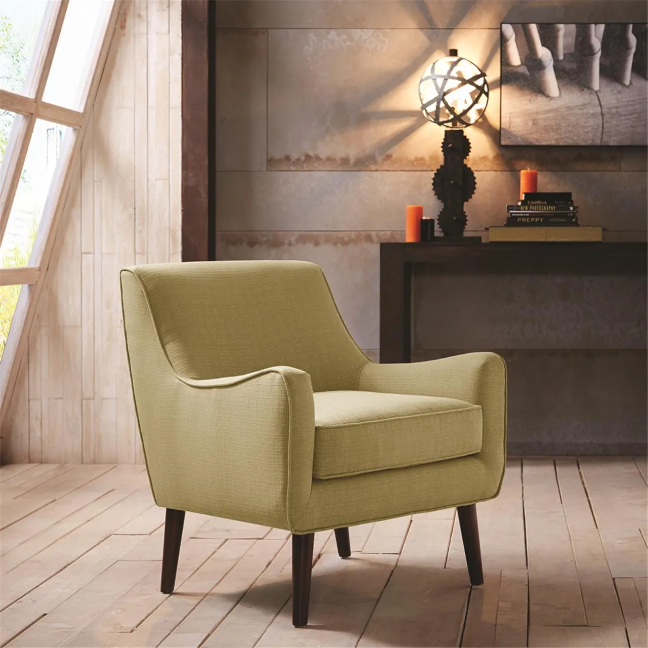 Oxford Mid-Century Accent Chair - Green, Fabric product
