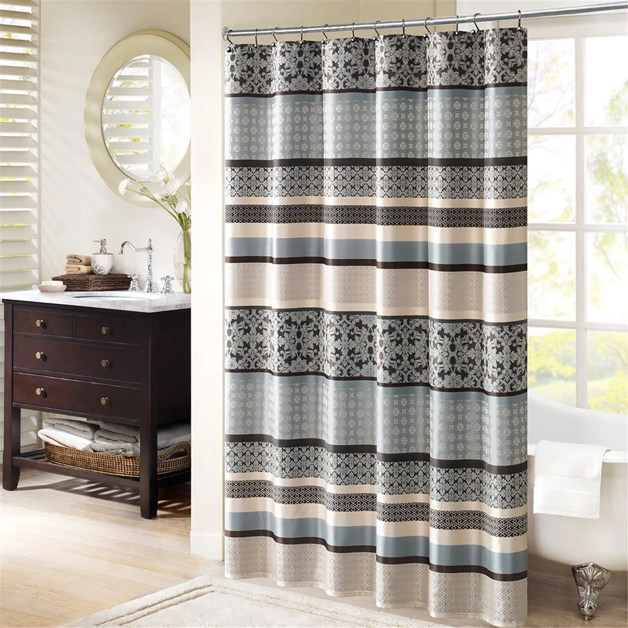 Princeton Jacquard Shower Curtain - Brown, Polyester product