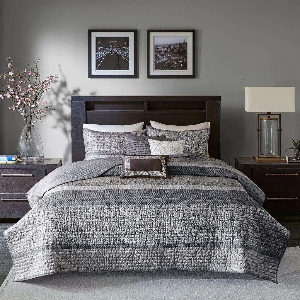 Rhapsody 6-Piece Reversible Jacquard Quilt Set with Throw Pillows product