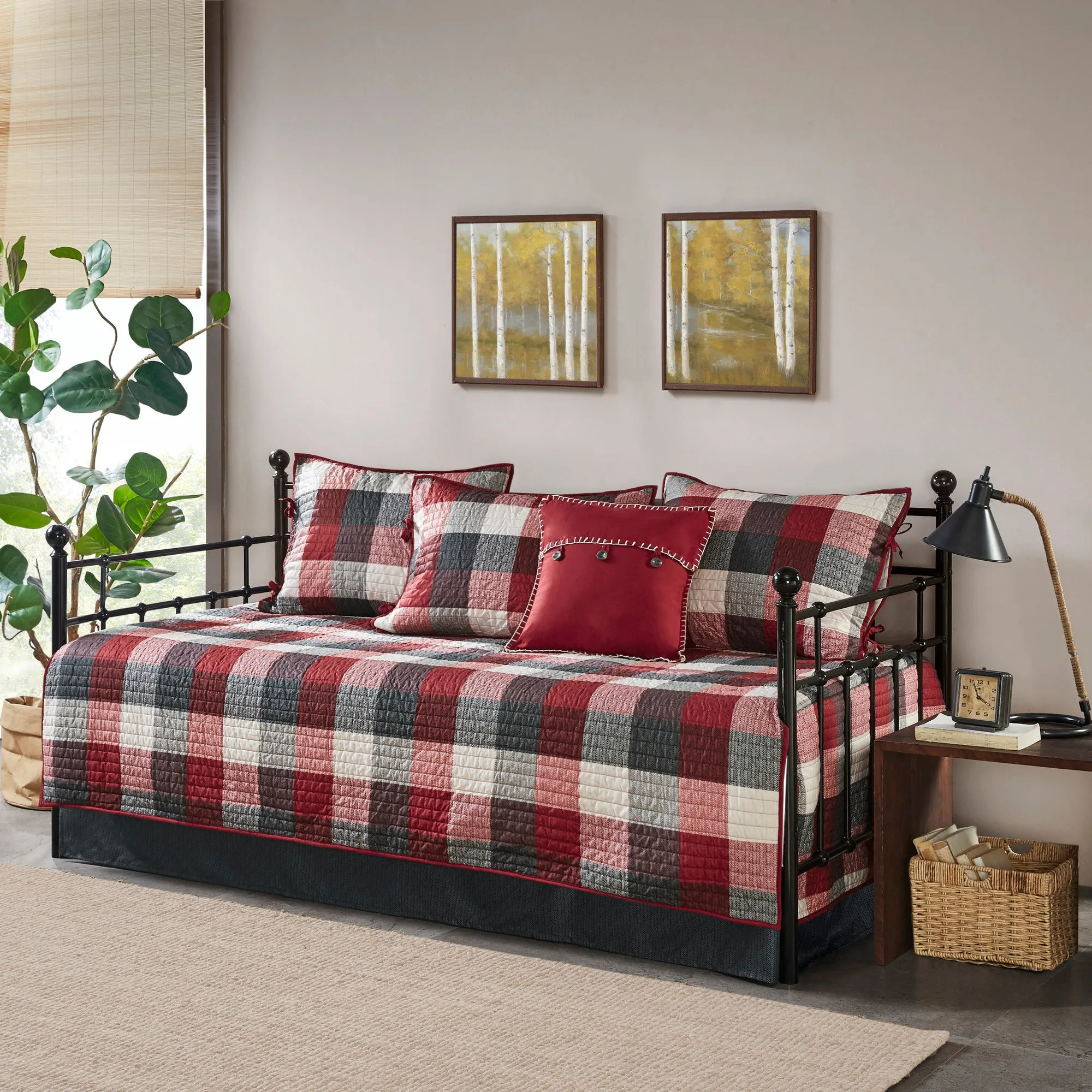 Ridge 6-Piece Reversible Plaid Daybed Cover Set - Polyester product