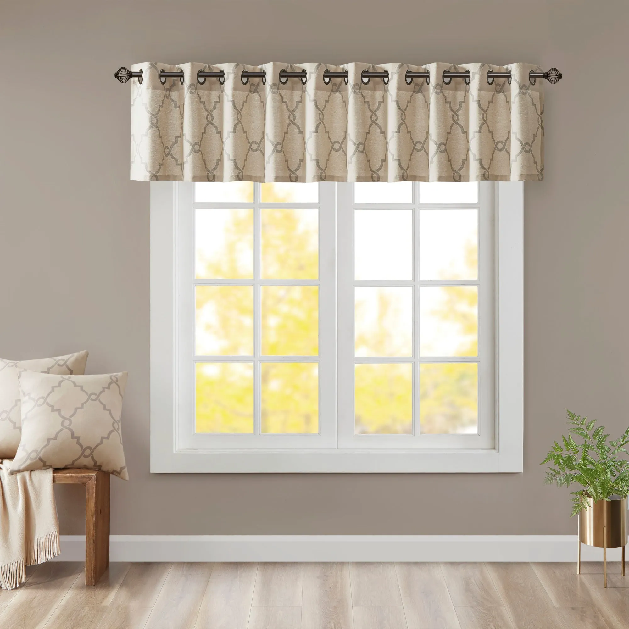 Saratoga Fretwork Print Window Valance - Poly Cotton Blend product