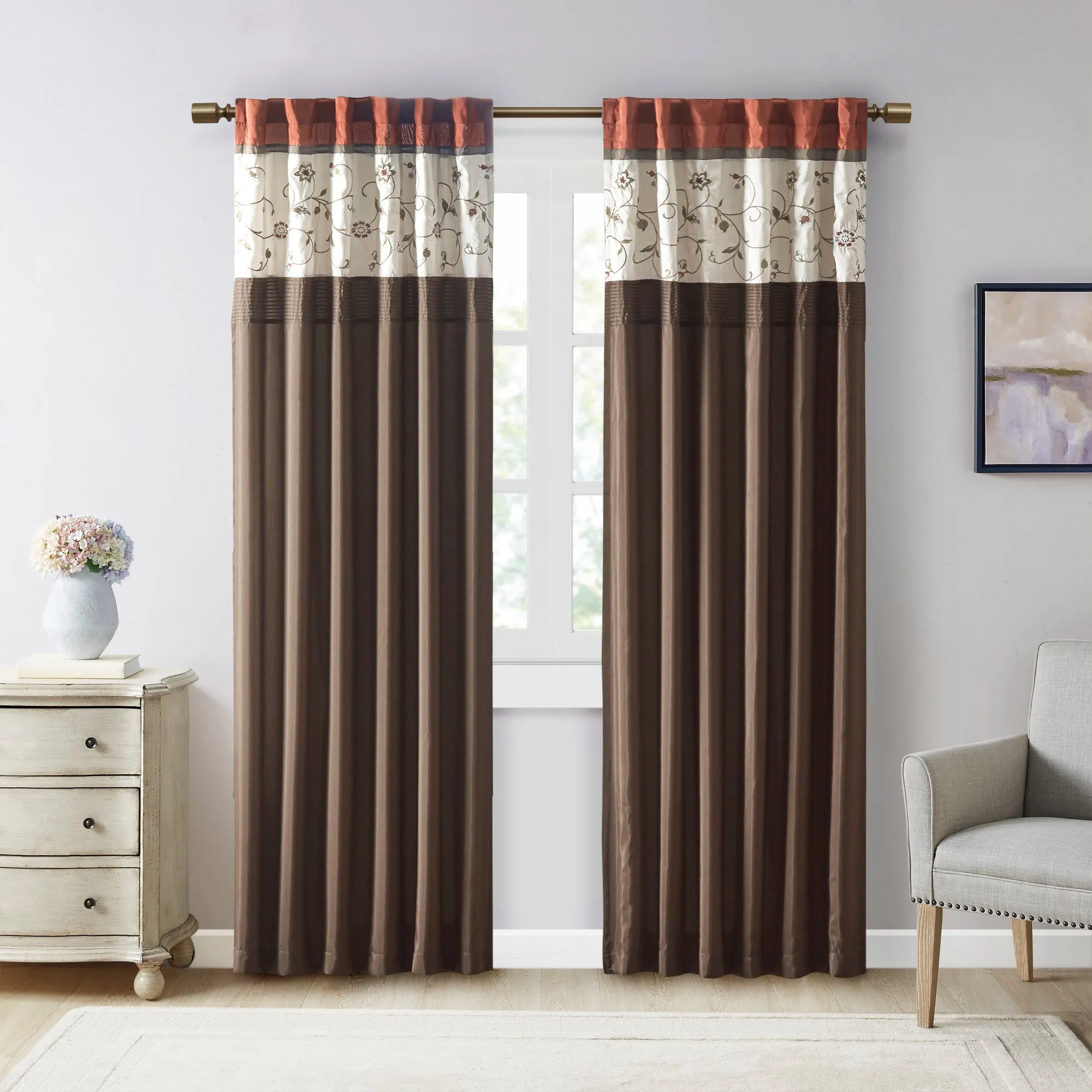 Serene Embroidered Curtain Panel - Polyester product