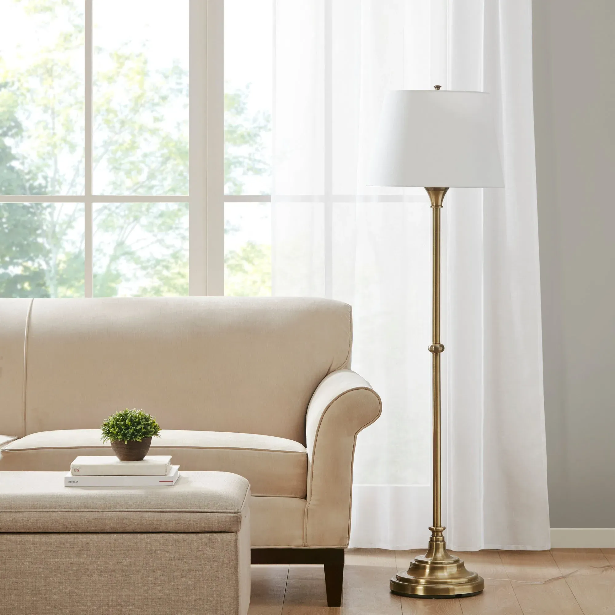 Aelorian Bedford Collection Floor Lamp - Antique Brass, Iron product