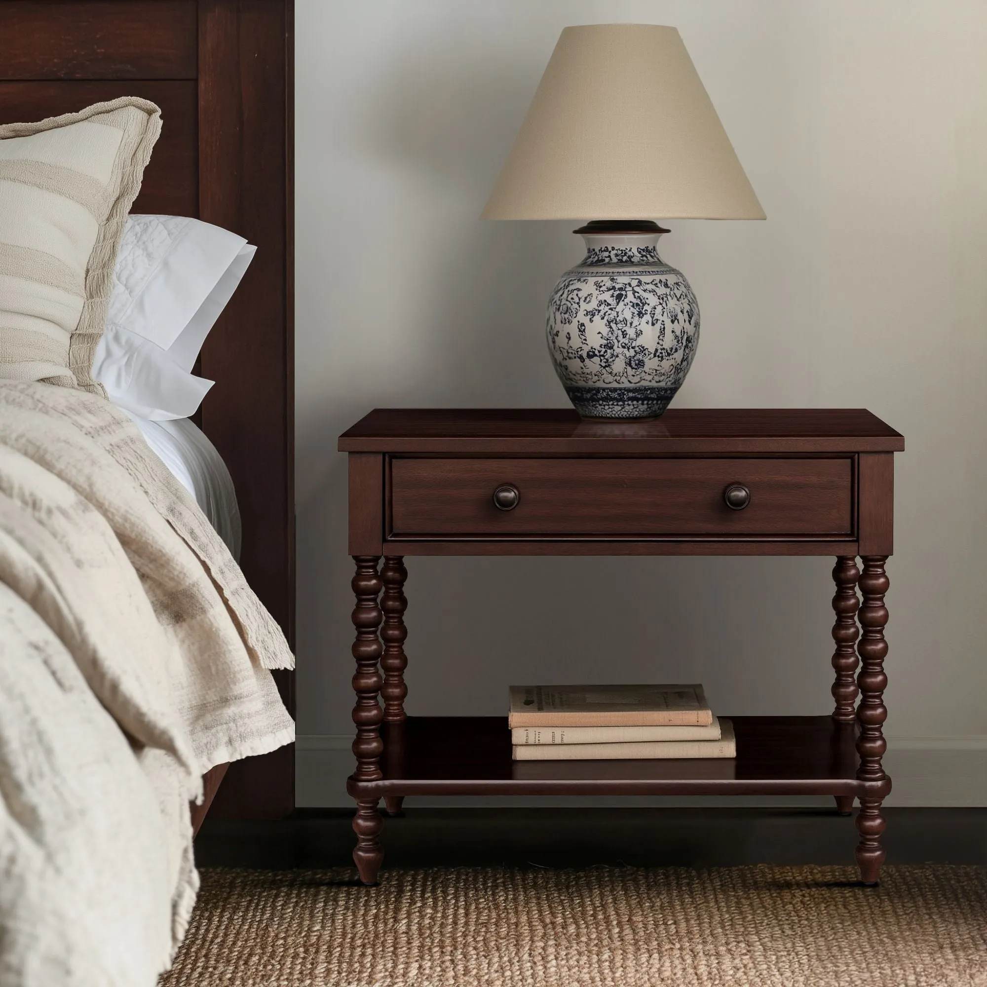 Beckett Nightstand with Storage - Solid Wood, MDF Veneer product