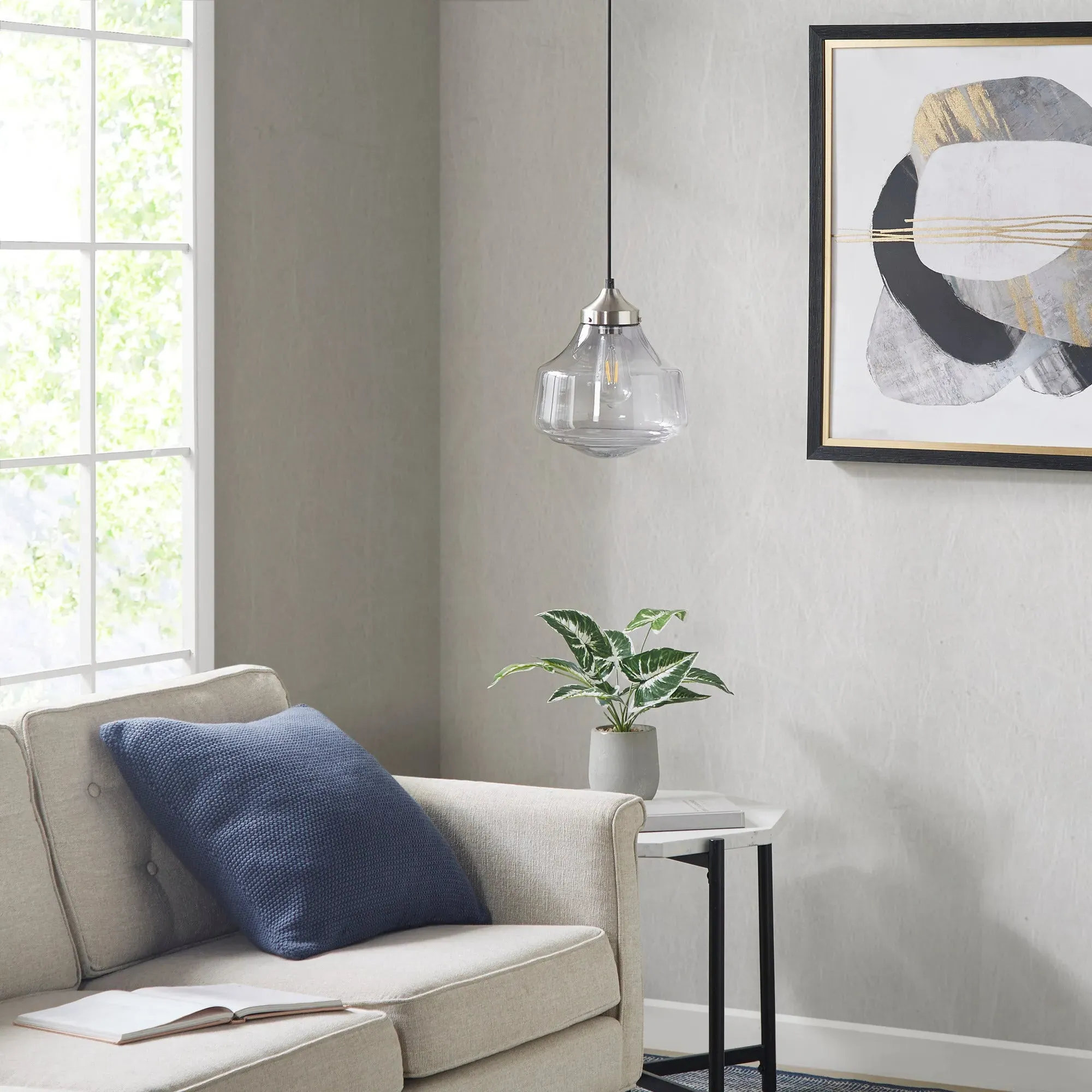 Elm Bell-Shaped Glass Pendant Light - Smoke Grey product