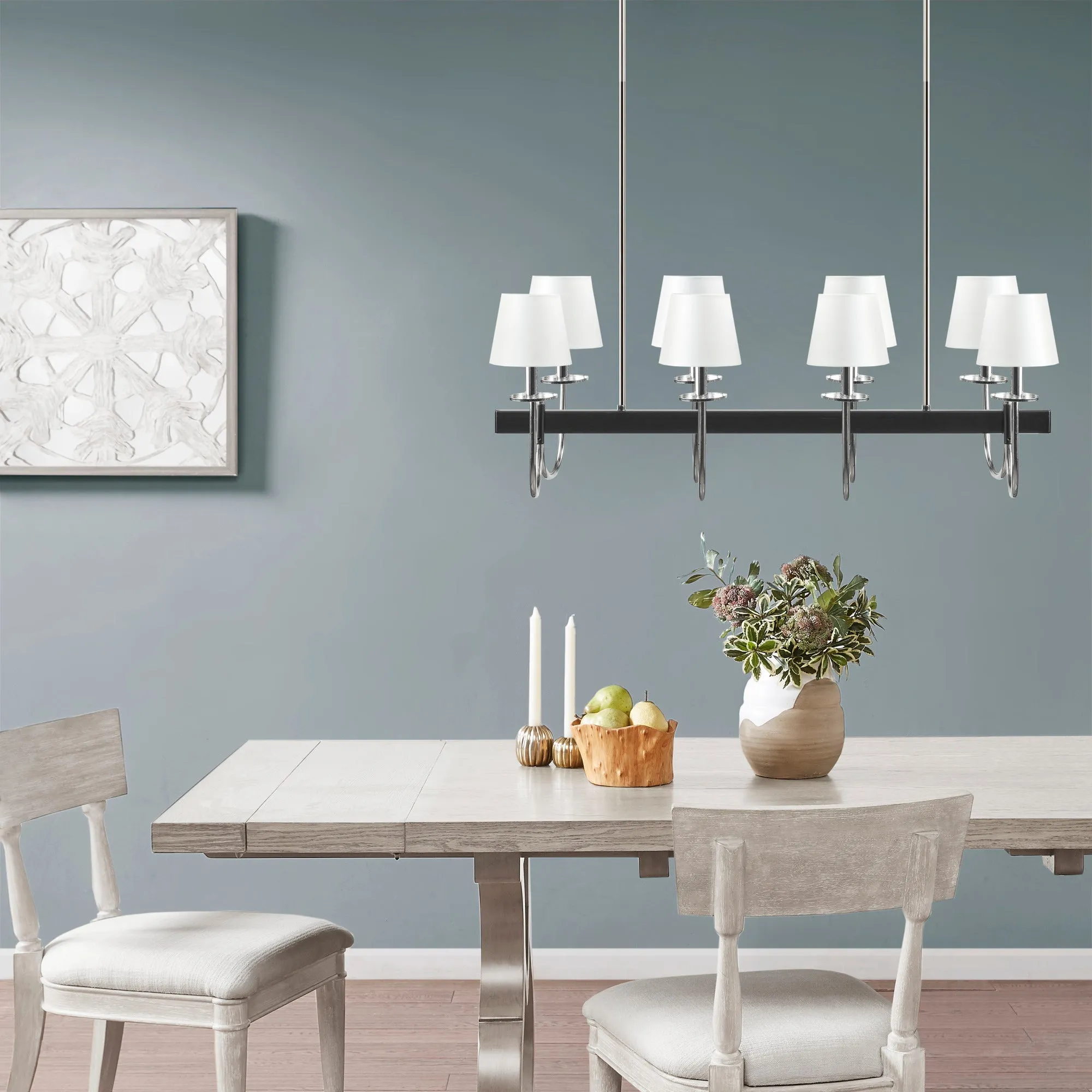 Fairmount 8-Light Chandelier with Drum Shades - Rectangular product