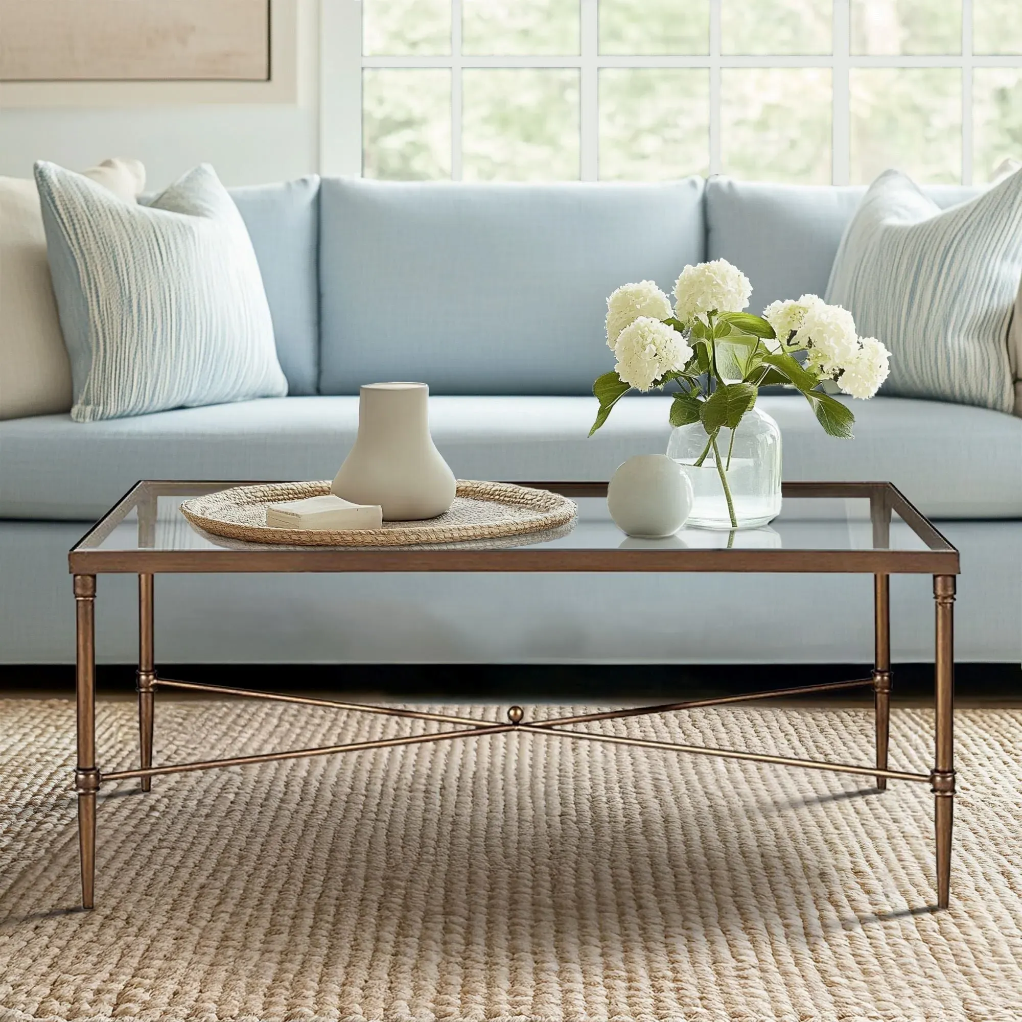 Porter Rectangular Coffee Table - Bronze, Metal & Glass product