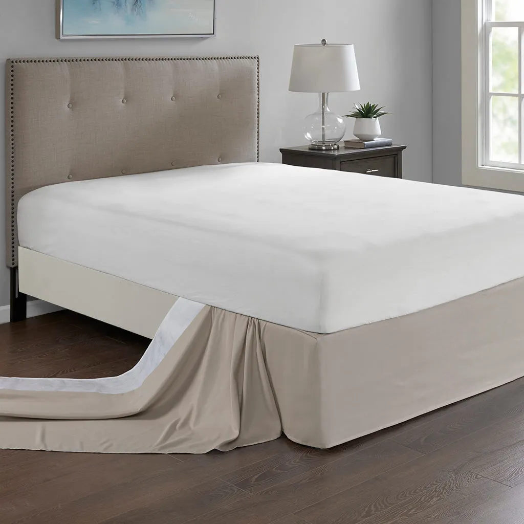 Simple Fit Wrap Around Adjustable Bedskirt - Khaki, Microfiber product