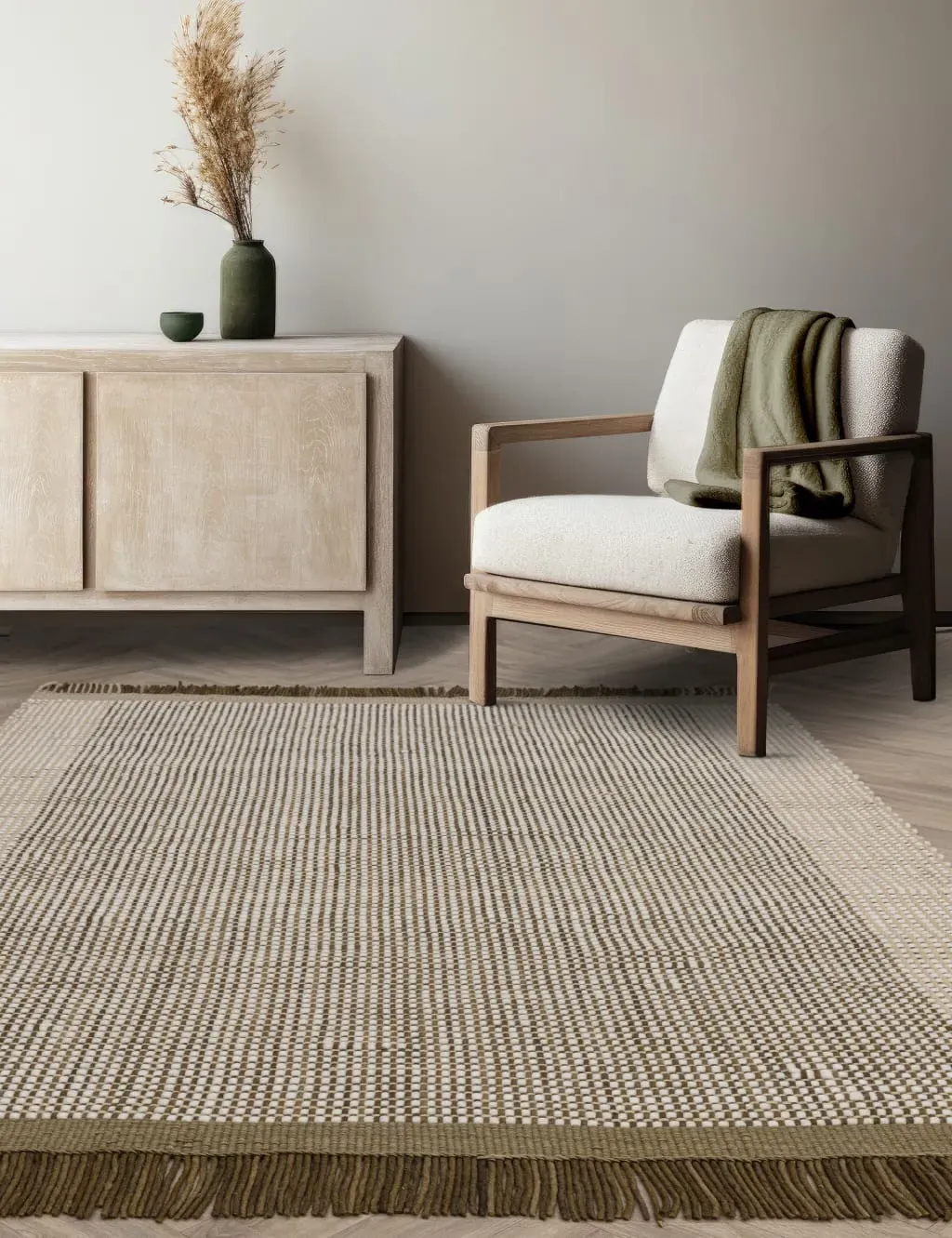 Avalon Rectangular Rug - Green, Wool product