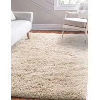 Fluffy Shaggy Rectangular Rug - Taupe alternate view