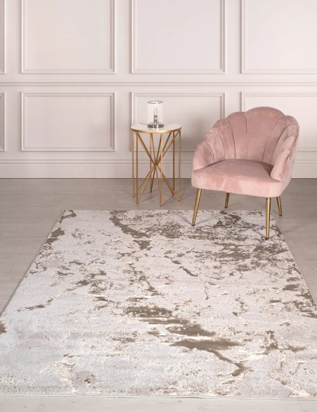 Aurora Abstract Distressed Pile Rug - Blush product