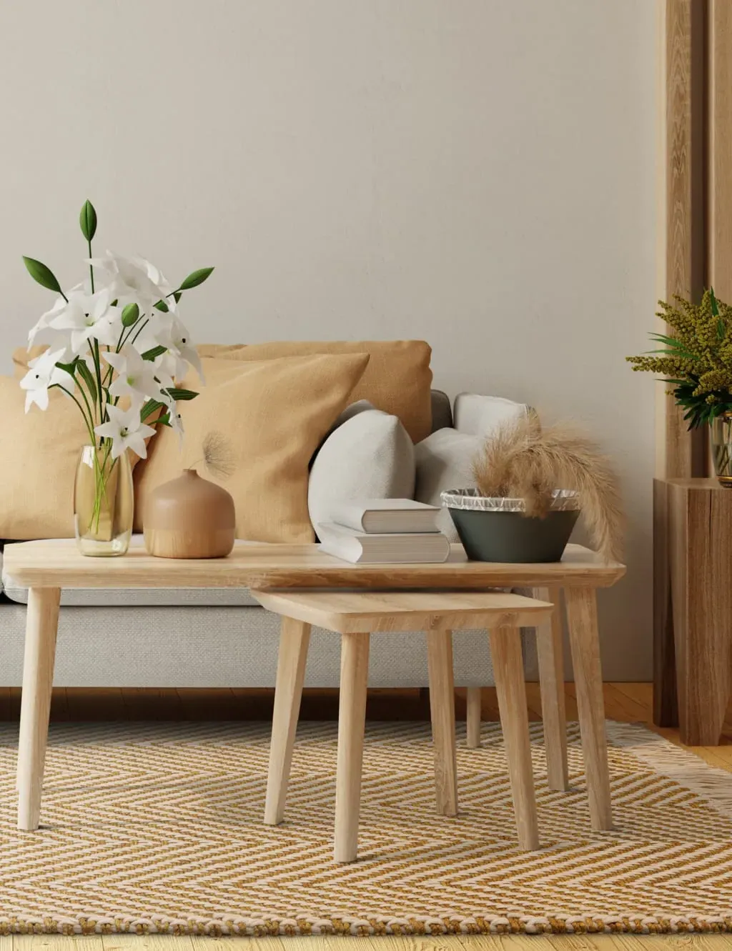 Vigo Chevron Rug - Yellow Mix, Jute product
