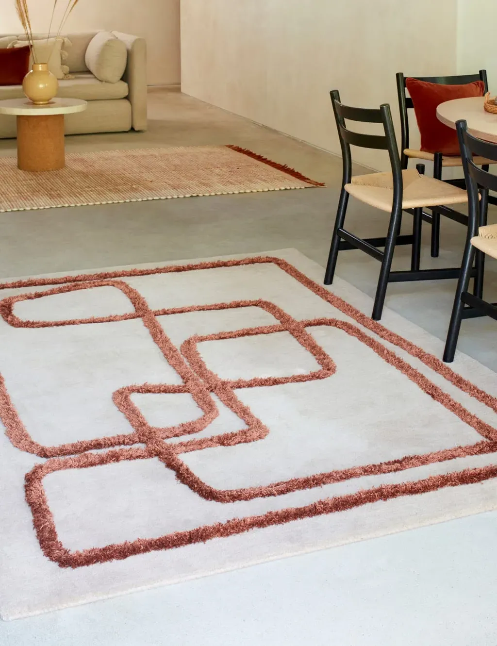 Matrix Rectangular Rug - Brown, Wool Blend product