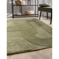 Tova Abstract Area Rug - Green, Acrylic alternate view
