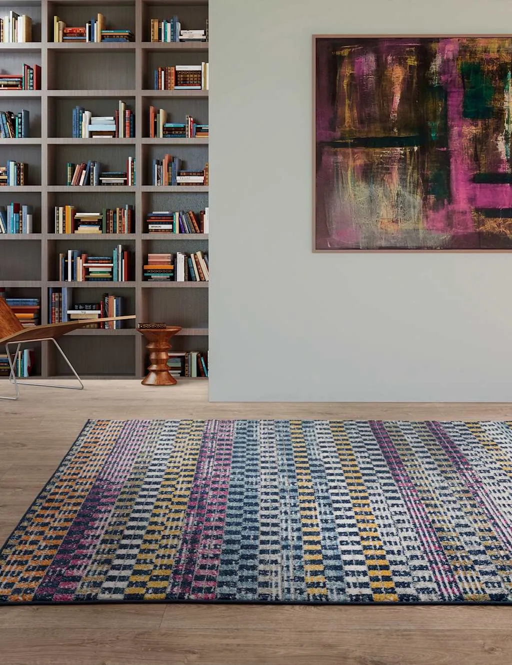 Muse Check Woven Rug - Multi product